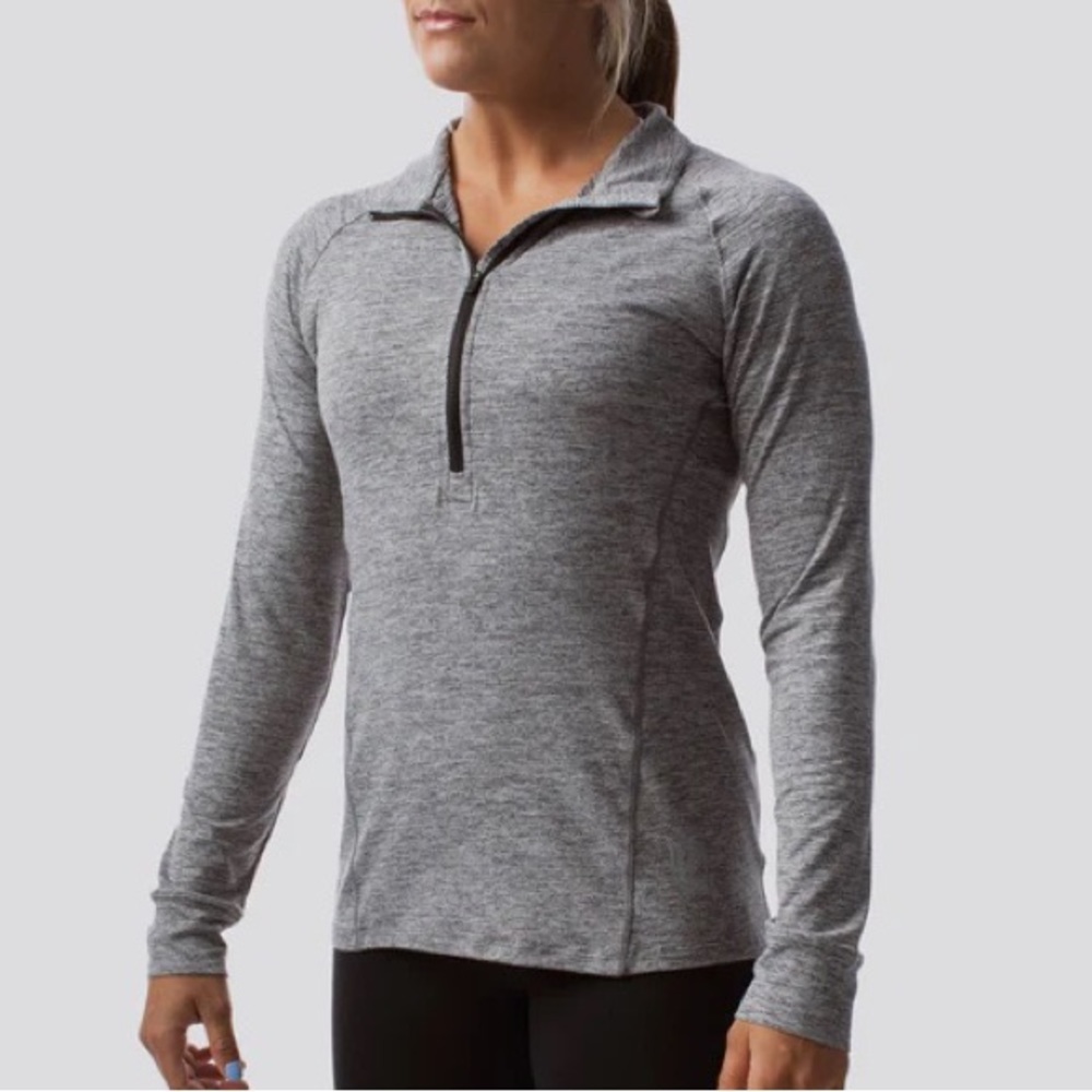 Born Primitive Long Sleeve Grey Pullover Women’s XS Lightweight Zip Neck